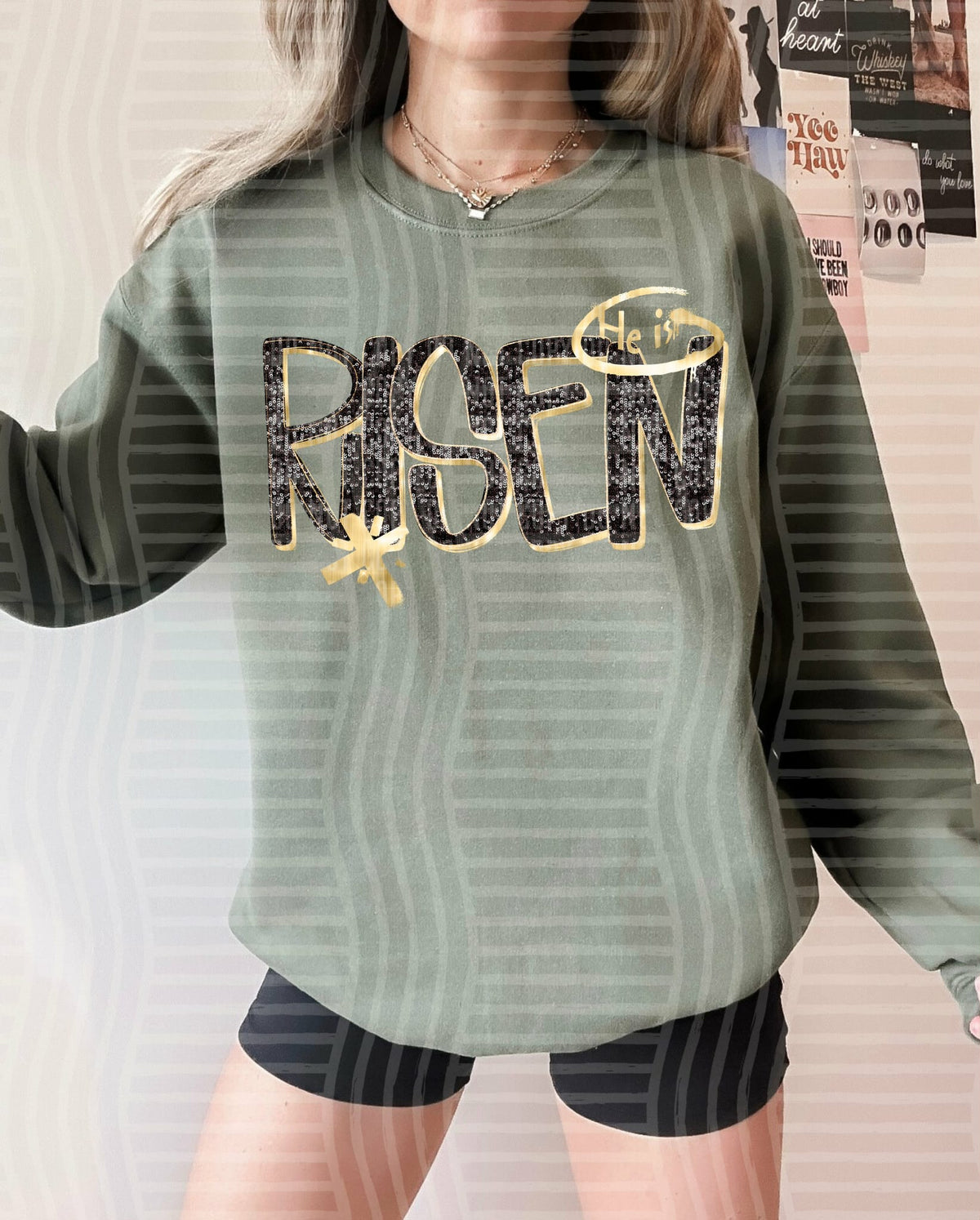 He is Risen Gold star (SSD) DTF TRANSFER