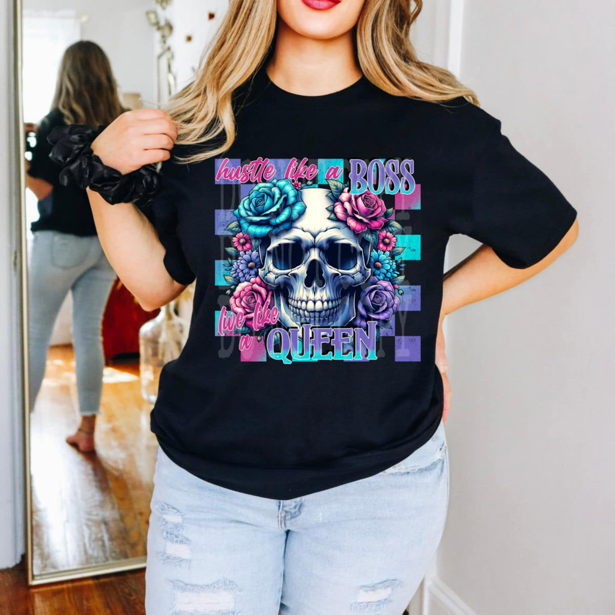 Hustle like a boss live like a queen (DD) 94130 DTF transfer