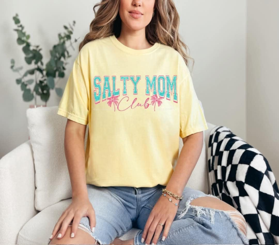 Salty mom club blue and pink (40E) 96881 DTF transfer