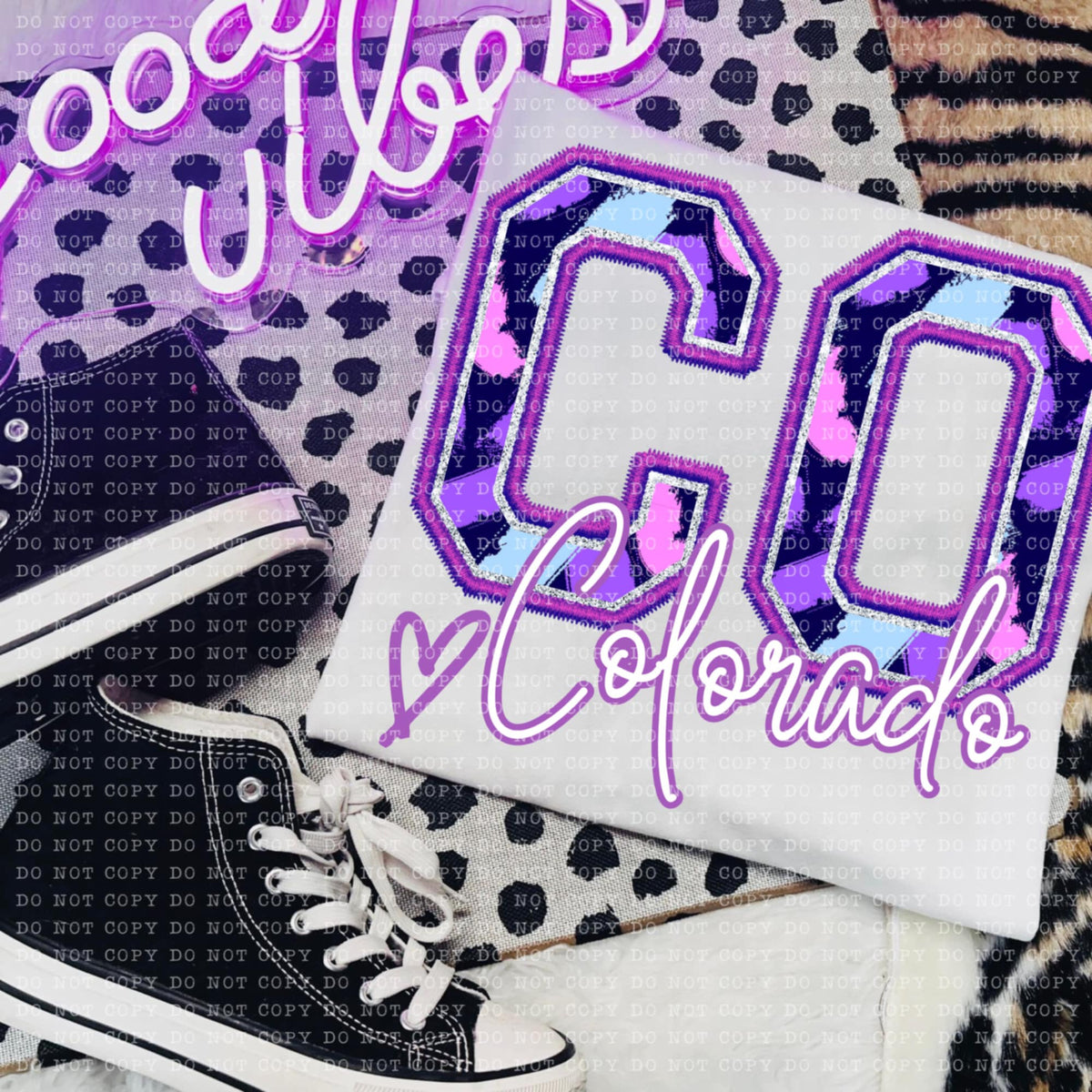 CO Colorado purple brushstrokes (ECHT) 94028 DTF transfer