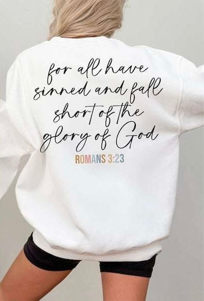 For all have sinned and fall short of the glory of god BLACK 73818 DTF transfer