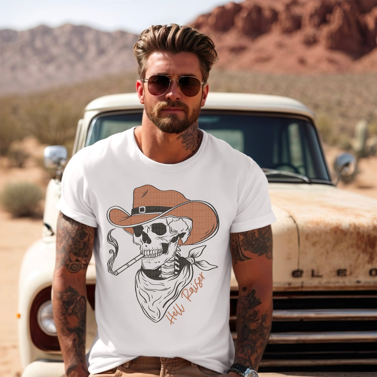 Hell raisin cowboy skull 95094 DTF transfer
