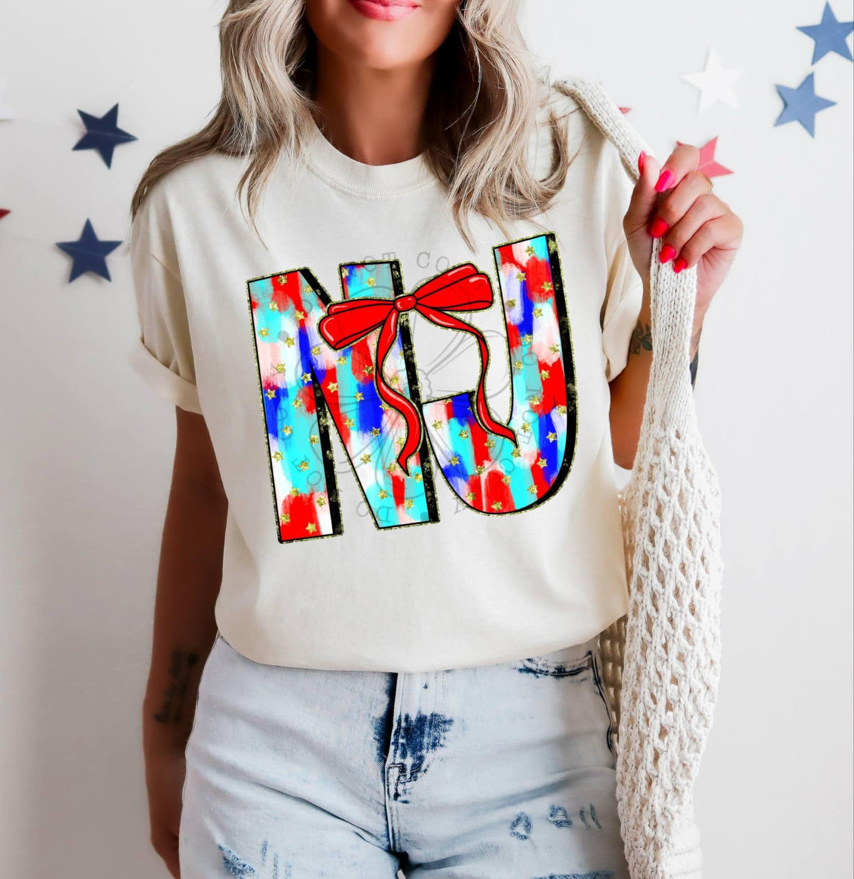 Patriotic brushstroke states DTF transfers