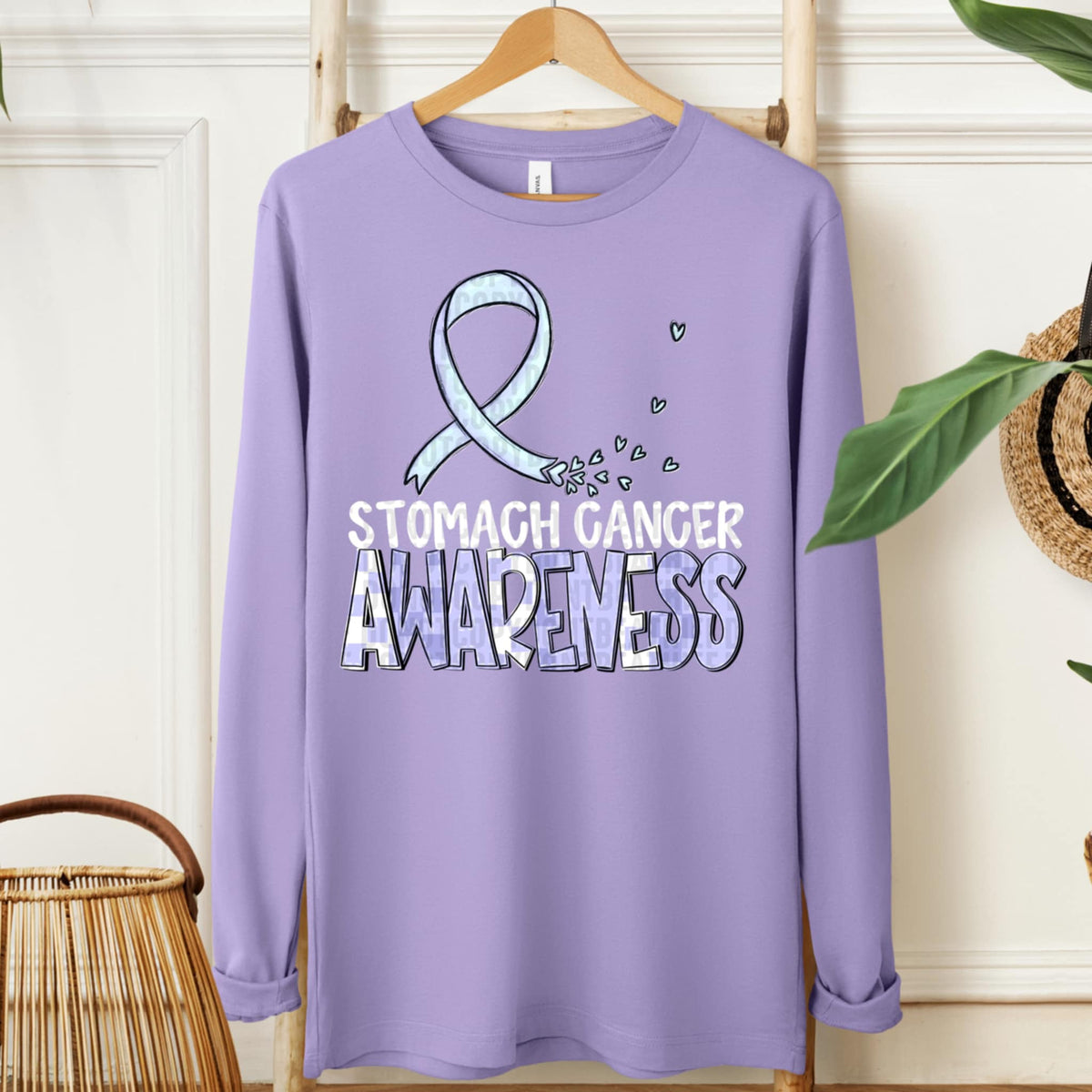 Stomach cancer awareness ribbon WHITE FONT (SDD) 107723 DTF transfer