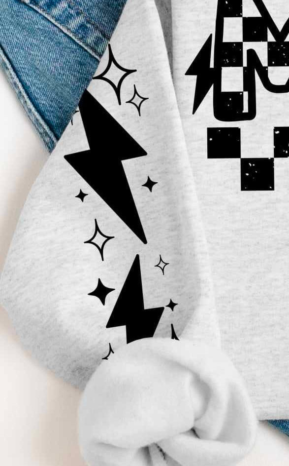 Black lightning bolt sleeve (CSC) 65700 DTF transfer