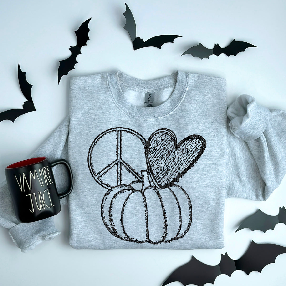 Peace love pumpkin BLACK 103528 DTF transfer