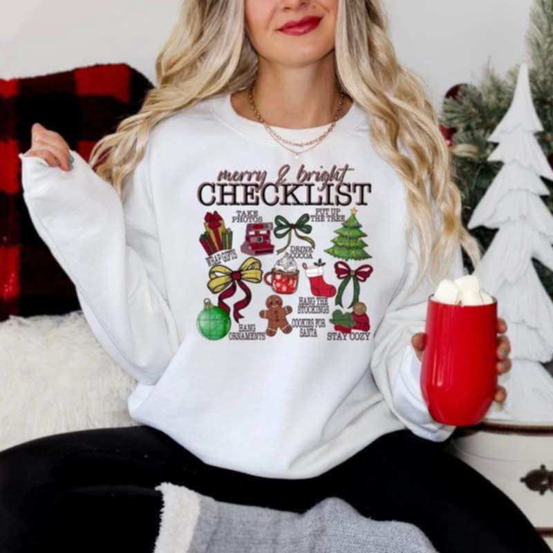 Merry and Bright Checklist (DD) DTF Transfer