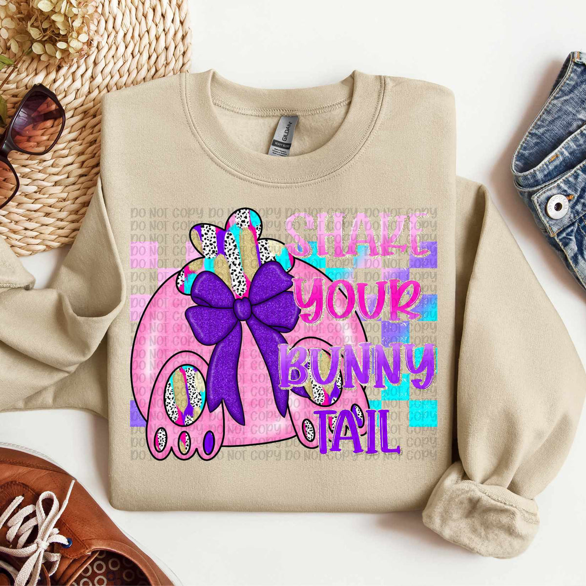 Shake your bunny tail pink bunny (VP) 80736 DTF transfer