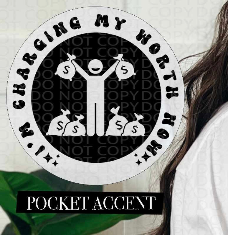 I’m charging my worth now BLACK pocket (HW) 84658 DTF transfer