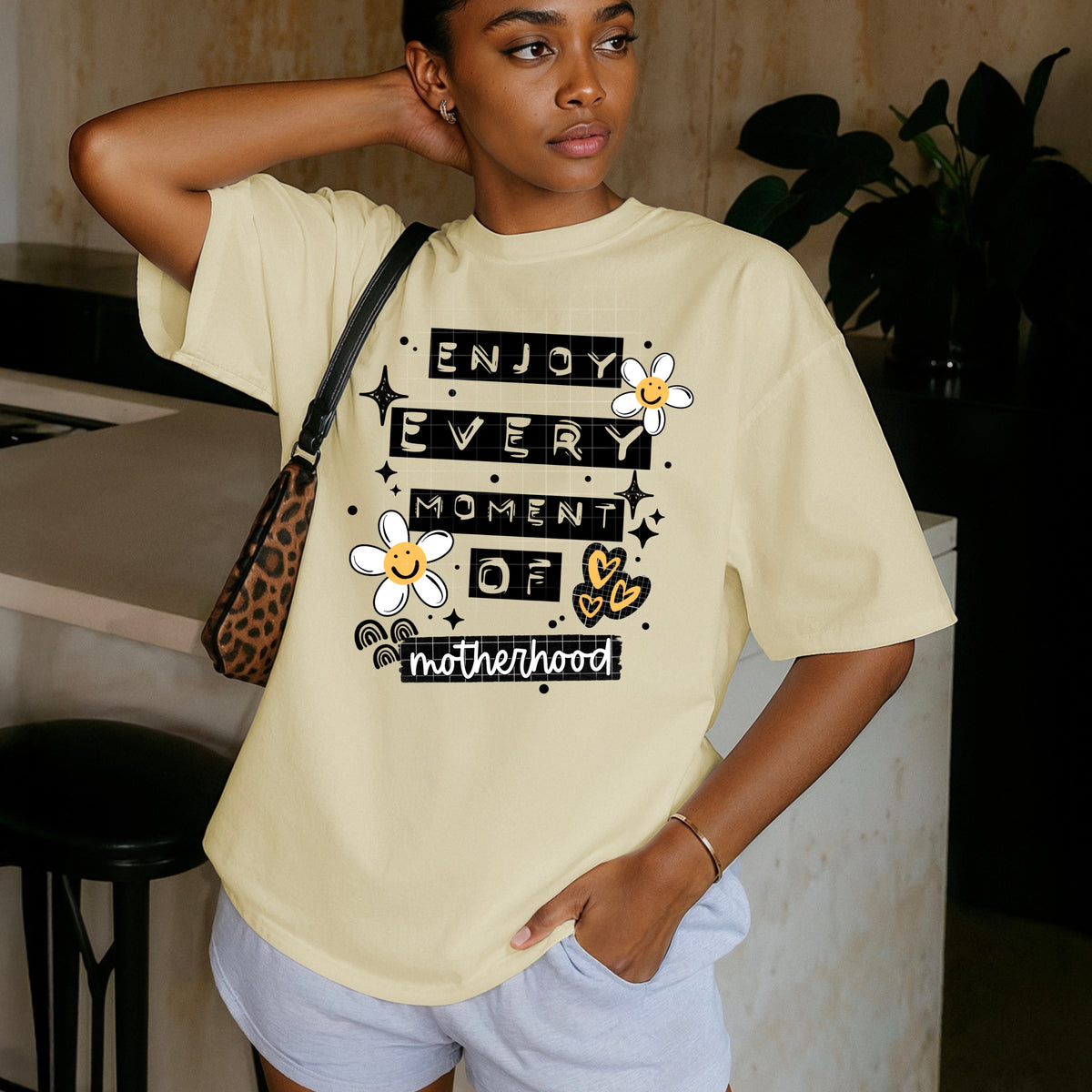 Enjoy every moment of motherhood BLACK (CSC) DTF Transfer