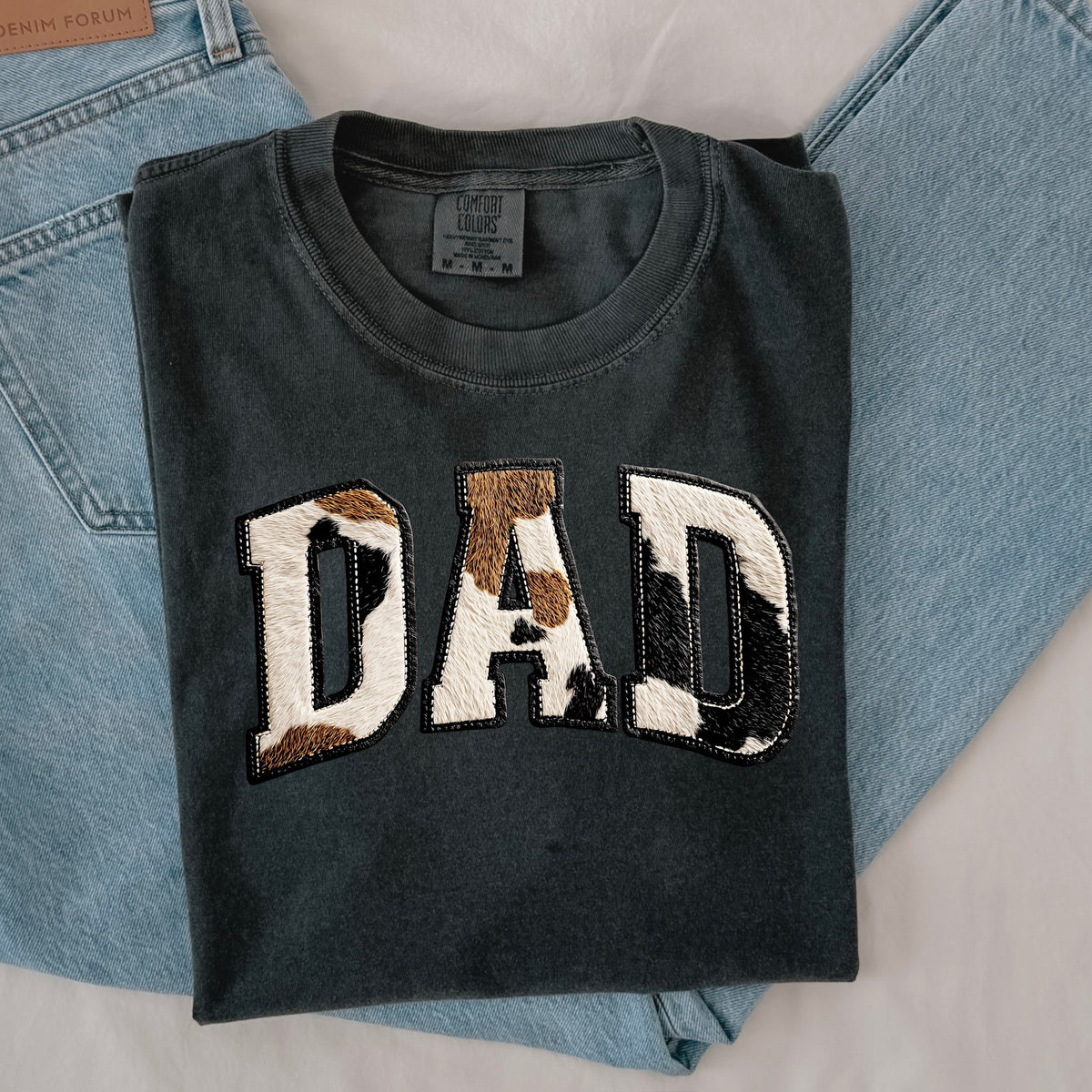 Dad faux cow print DTF transfer