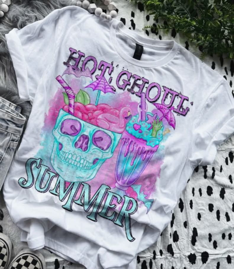 Hot ghoul summer blue skull drink 103992 DTF transfer