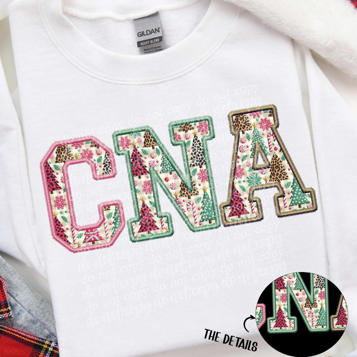 CNA Christmas tree filled embroidery (TTD) 67037 DTF transfer