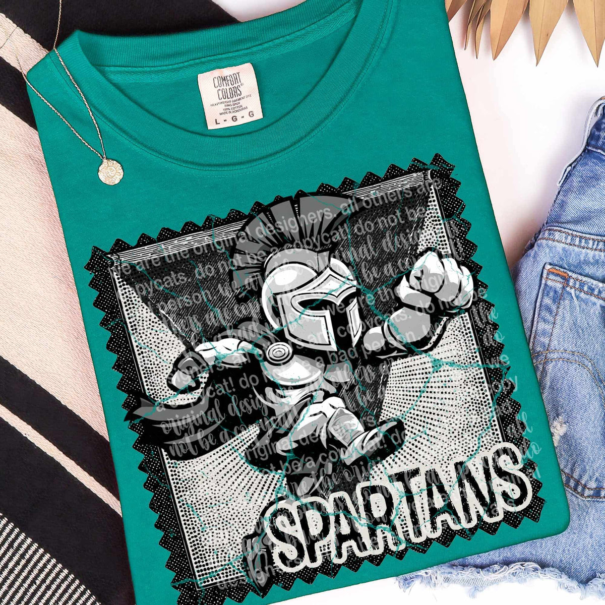 Spartans vintage stamp (TTD) DTF transfer