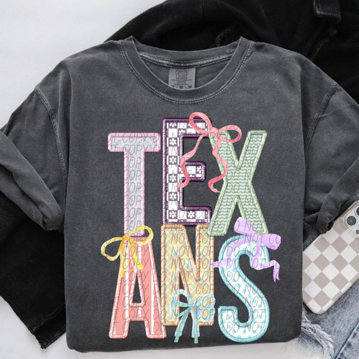 Texans Spring Bow Mascots (CITY) 97120 DTF transfer