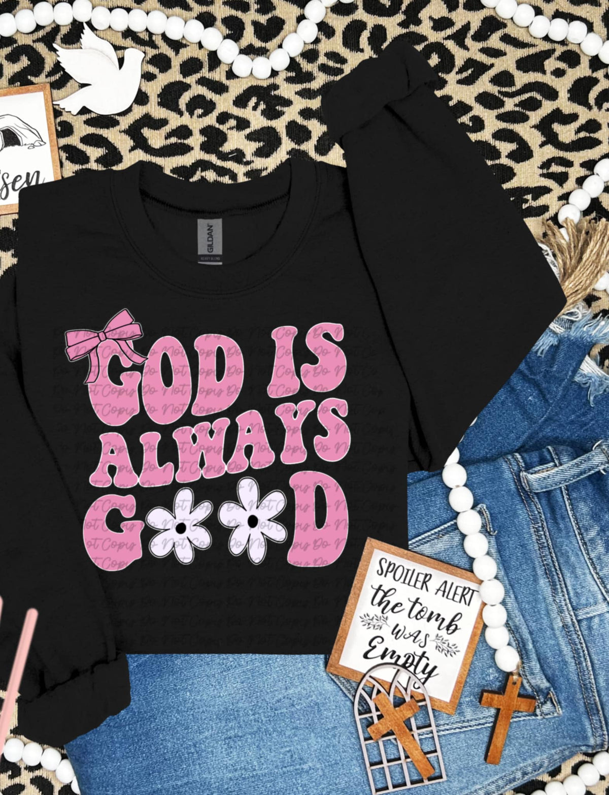 God is always good pink 94563 DTF transfer