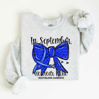 In September we wear blue bow 53516 DTF transfer