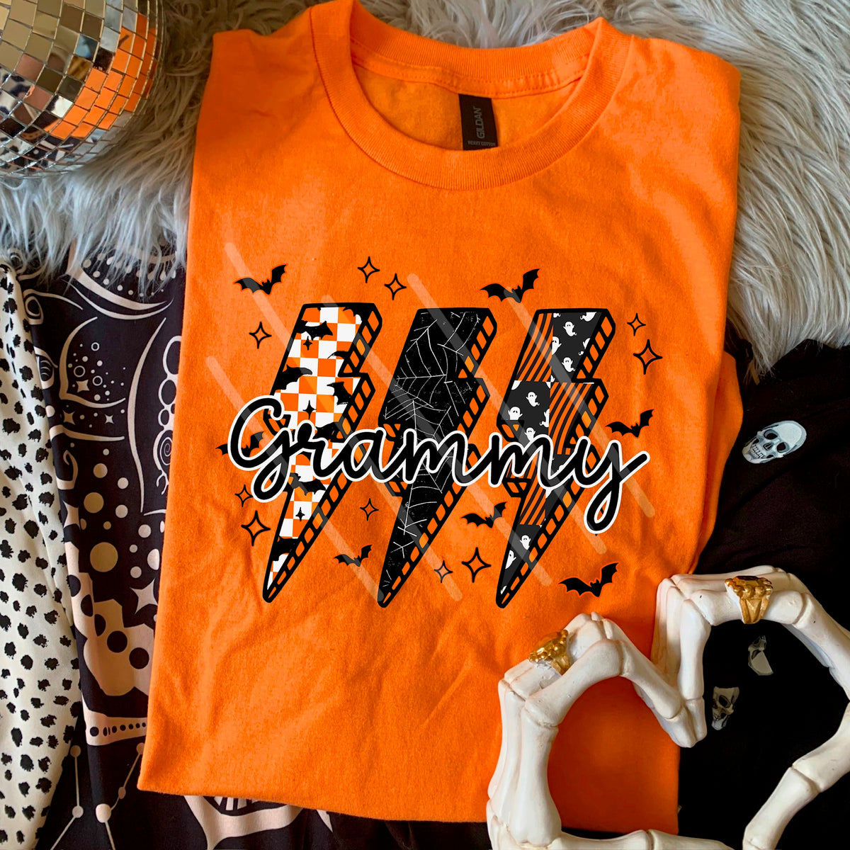 Grammy Spooky Lightning Bolts (MZ) 113477 DTF transfer