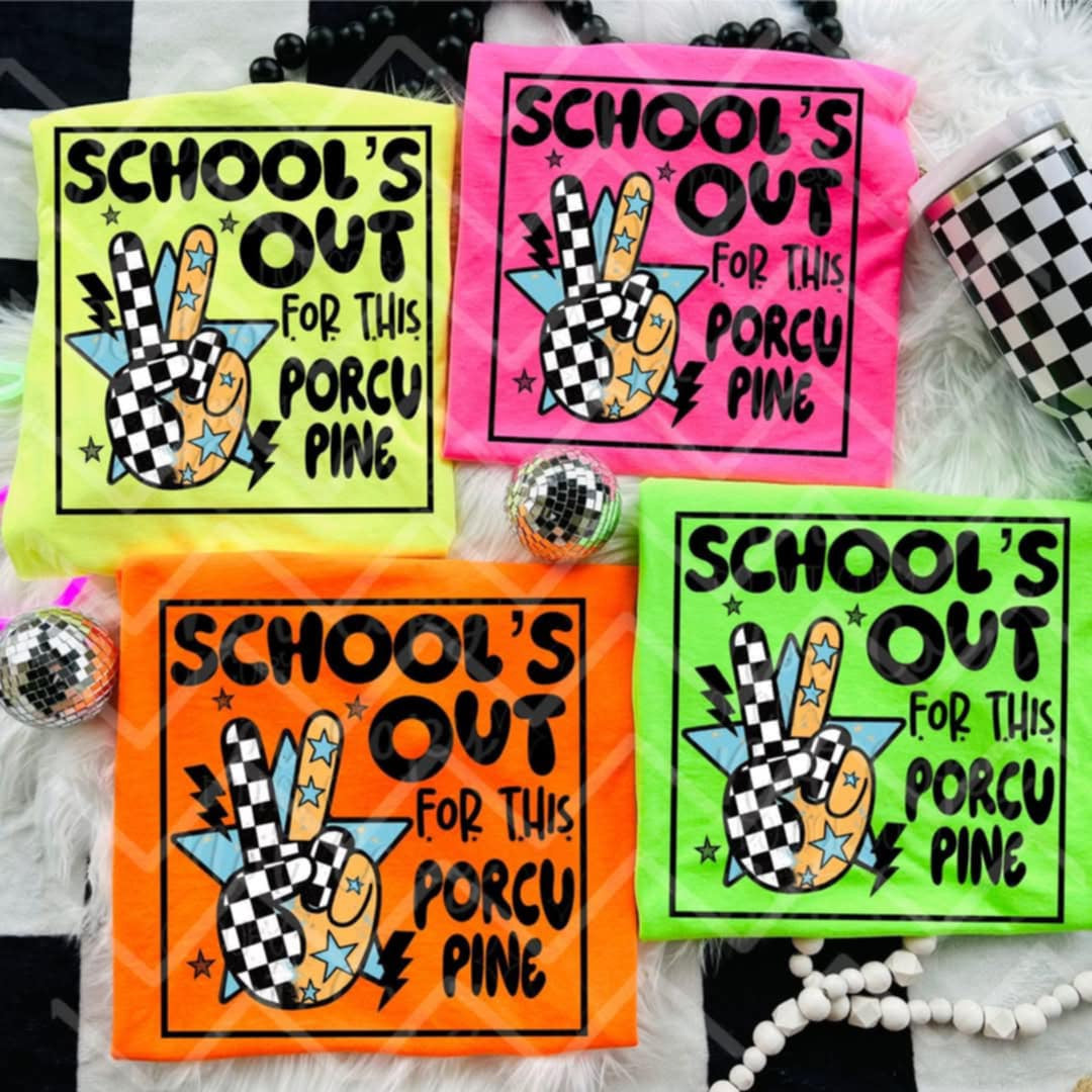 Schools out for this porcupine (Virgo) 99224 DTF transfer