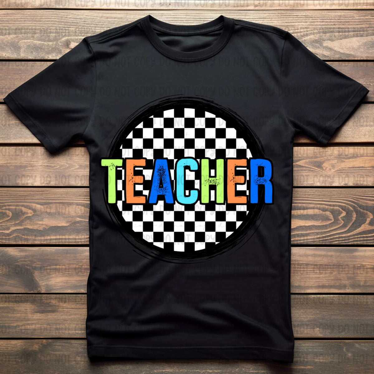 Teacher retro circle BOY 106579 DTF transfer