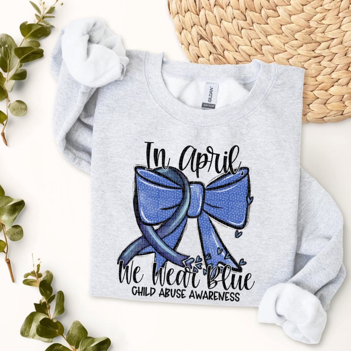 In April we wear blue black font (SDD) 87148 DTF transfer