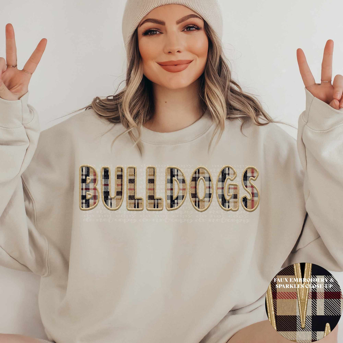 Bulldogs Plaid TTD 49635 DTF TRANSFER