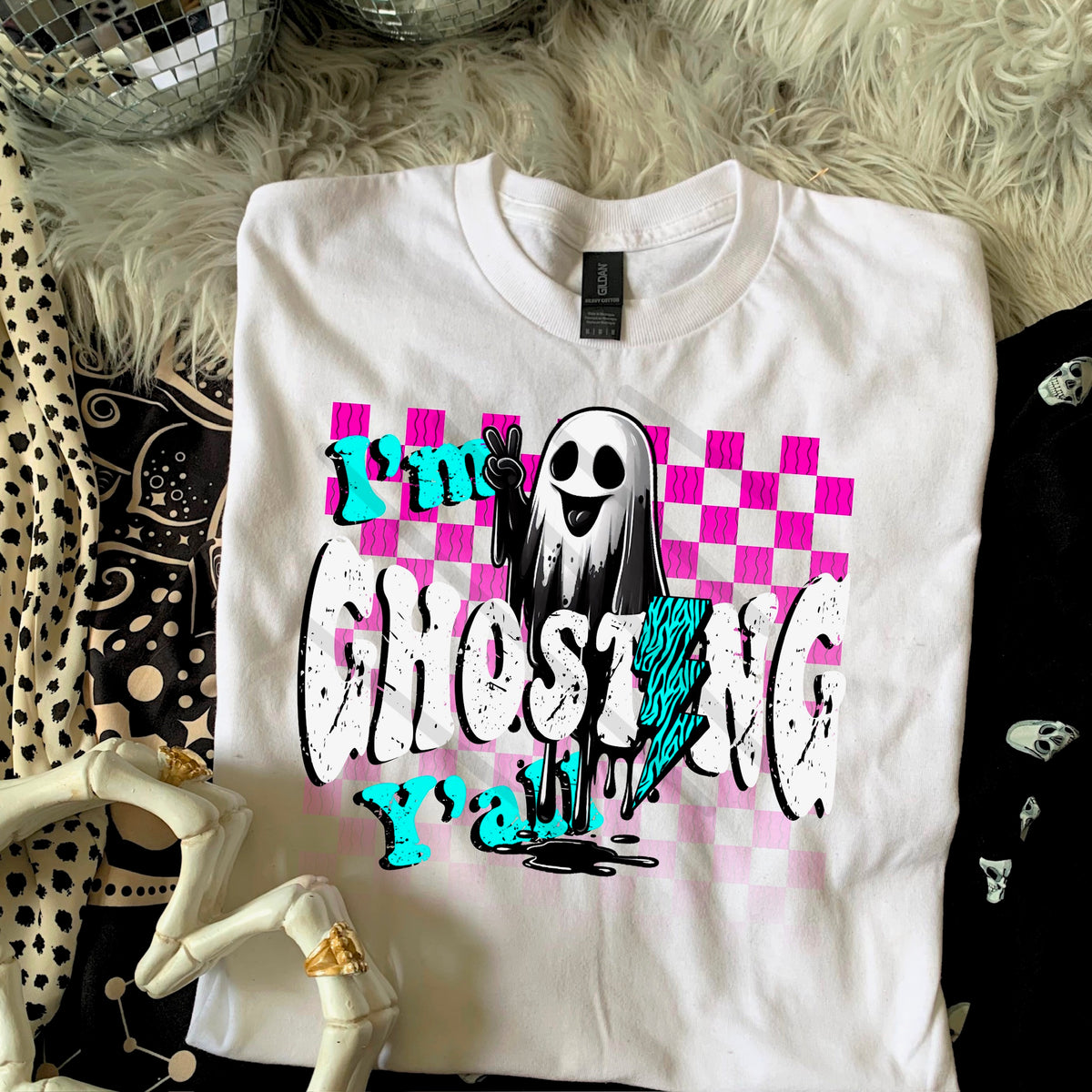 I’m Ghosting Yall with peace hands ghost 110675 DTF transfer