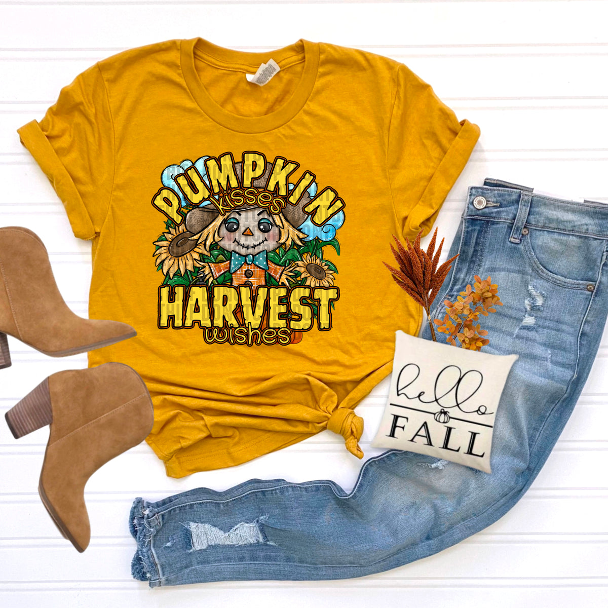 Pumpkin kisses harvest wishes 103550 DTF transfer
