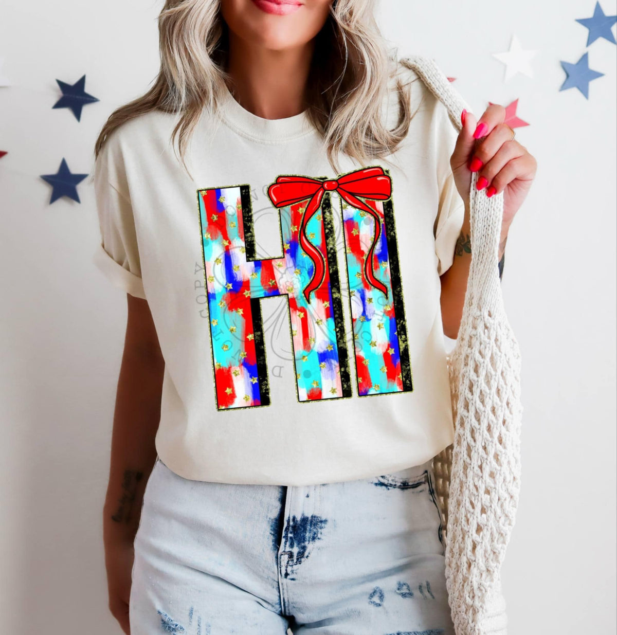 Patriotic brushstroke states DTF transfers