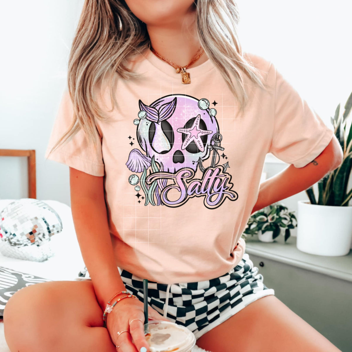 Salty purple skull (C’s) 100523 DTF transfer