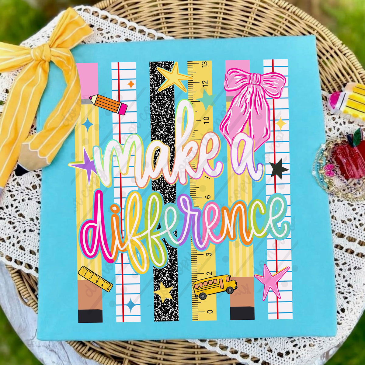 Make a difference school stripes Sunday Special DTF transfer