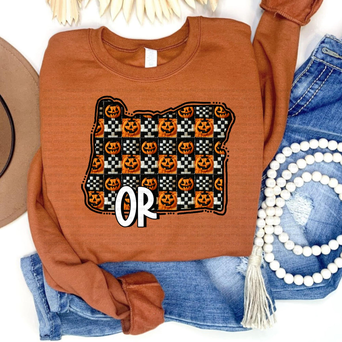 Oregon pumpkin checker REVEL DTF transfer