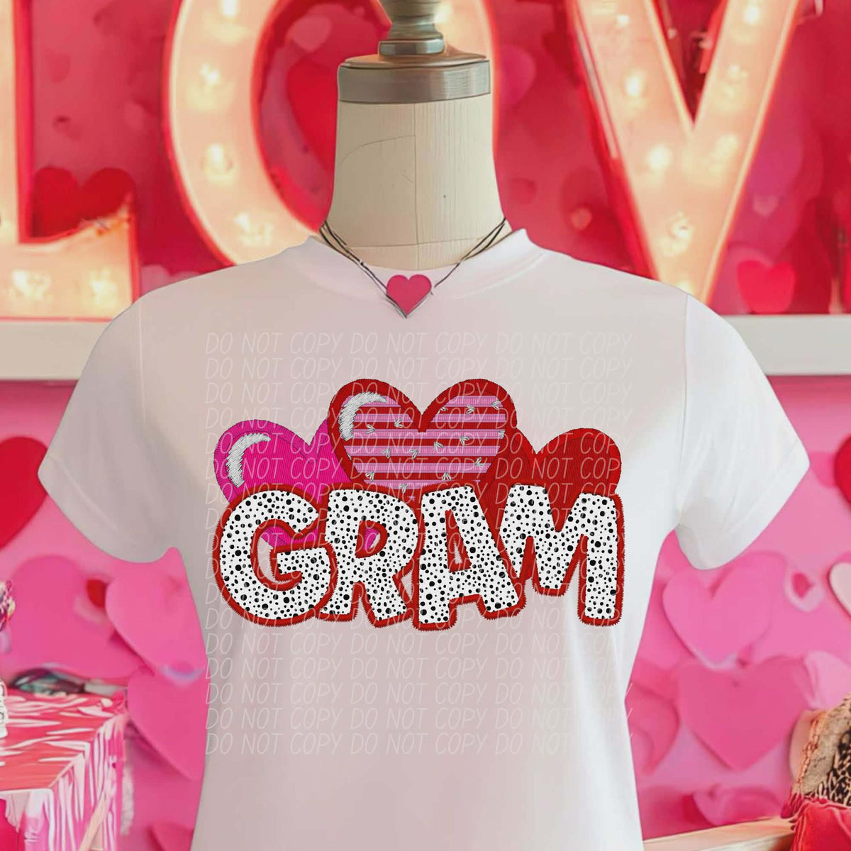 Gram dalmation and hearts (city) DTF transfer