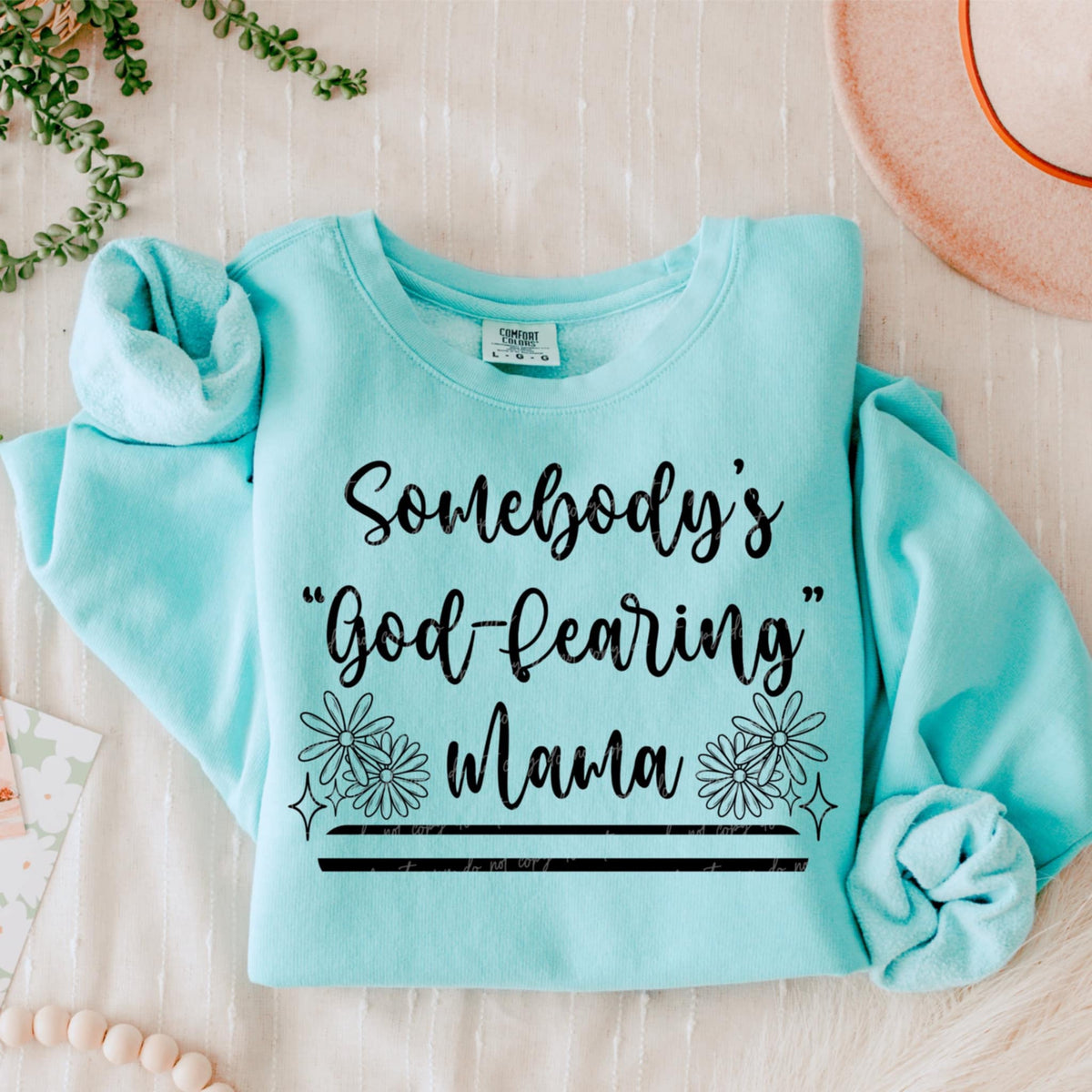 Somebody’s “god fearing” mama BLACK (VIRGO) 90728 DTF transfer
