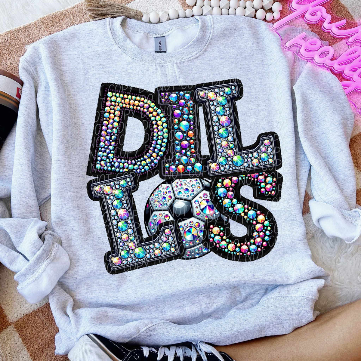 Dills rhinestone soccer (CITY) 77176 DTF transfer