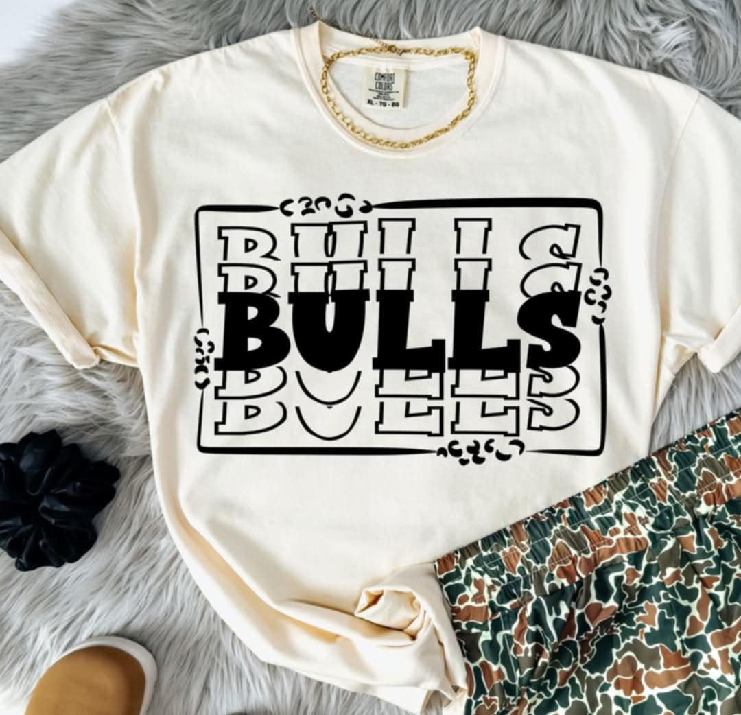 Bulls stacked with frame (S&G) 98073 DTF transfer