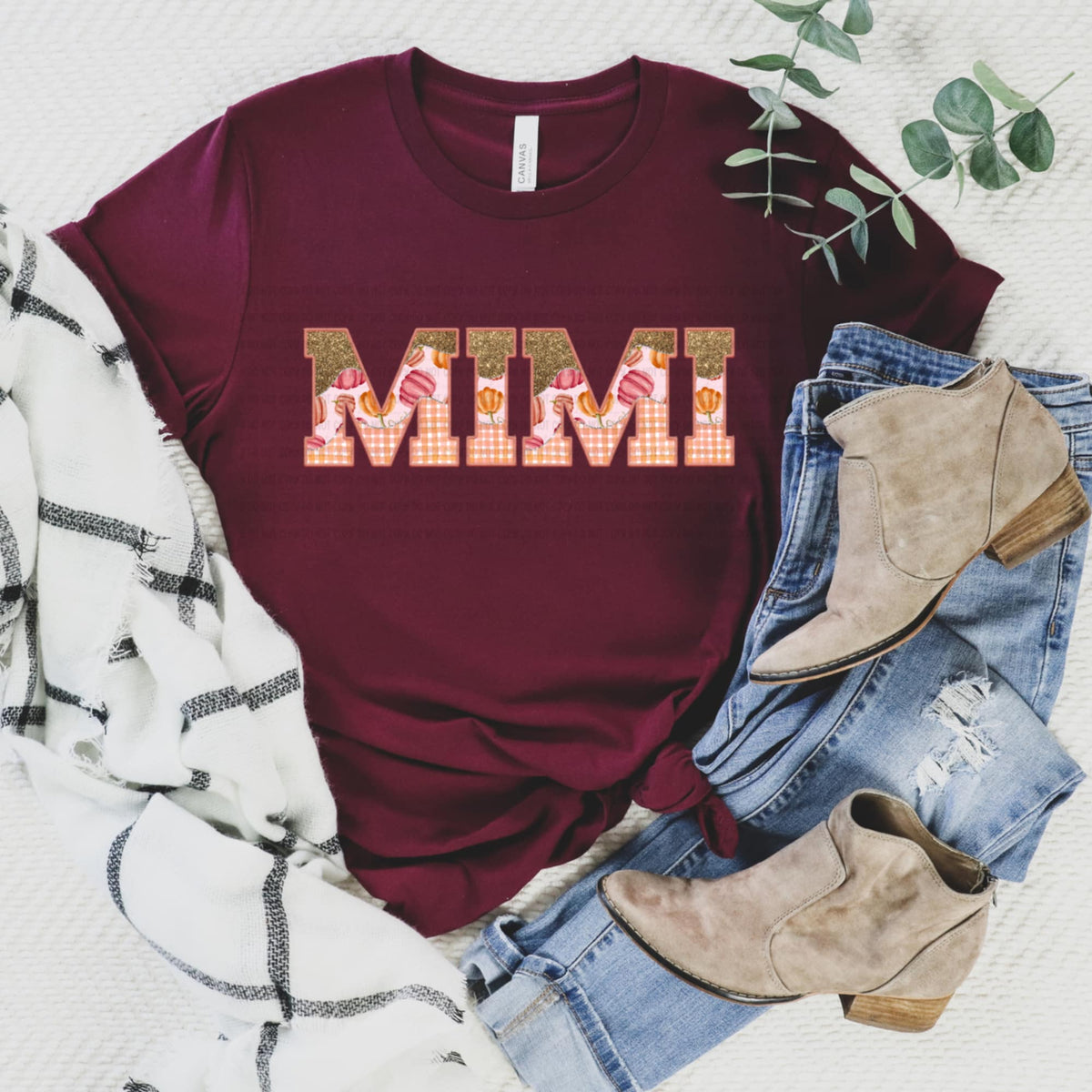 Mimi glitter pumpkin plaid REVEL DTF transfer