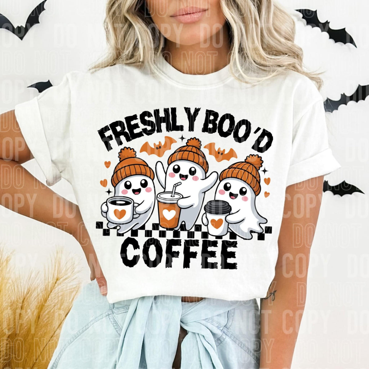 Freshly Bood Coffee with ghosts SBB DTF transfer