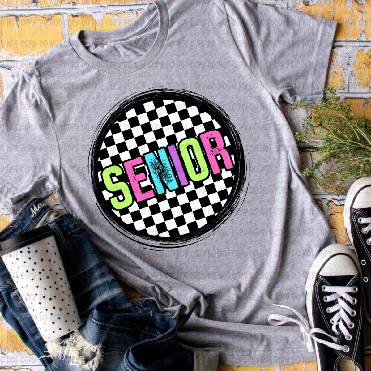 Senior retro circle GIRL 106560 DTF transfer