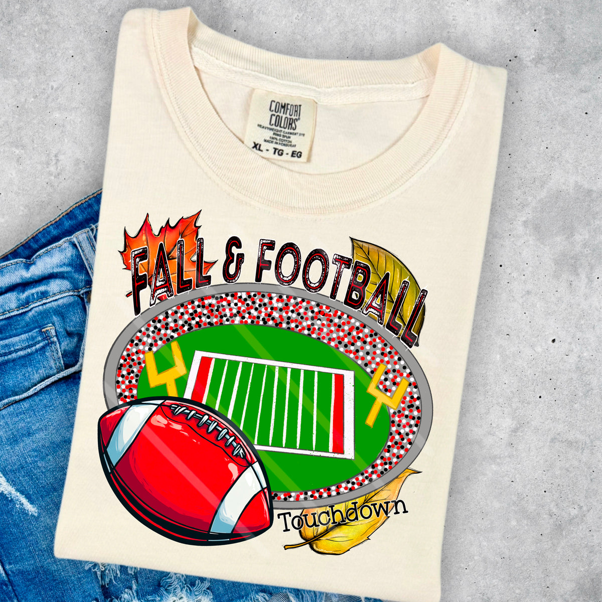 Fall and Football Stadium Red (chaos) DTF transfer