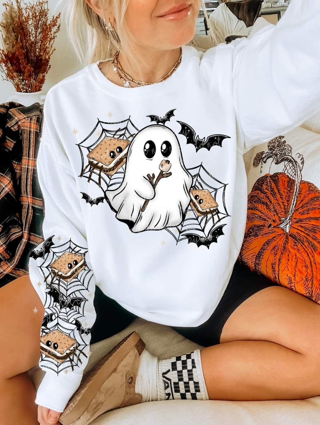 Ghost with smores SLEEVE ONLY (MMD) 58908 DTF transfer