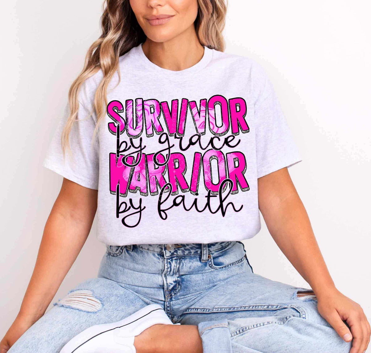 Survivor by Grace warrior by Faith EXCLUSIVE (c’s) DTF transfer