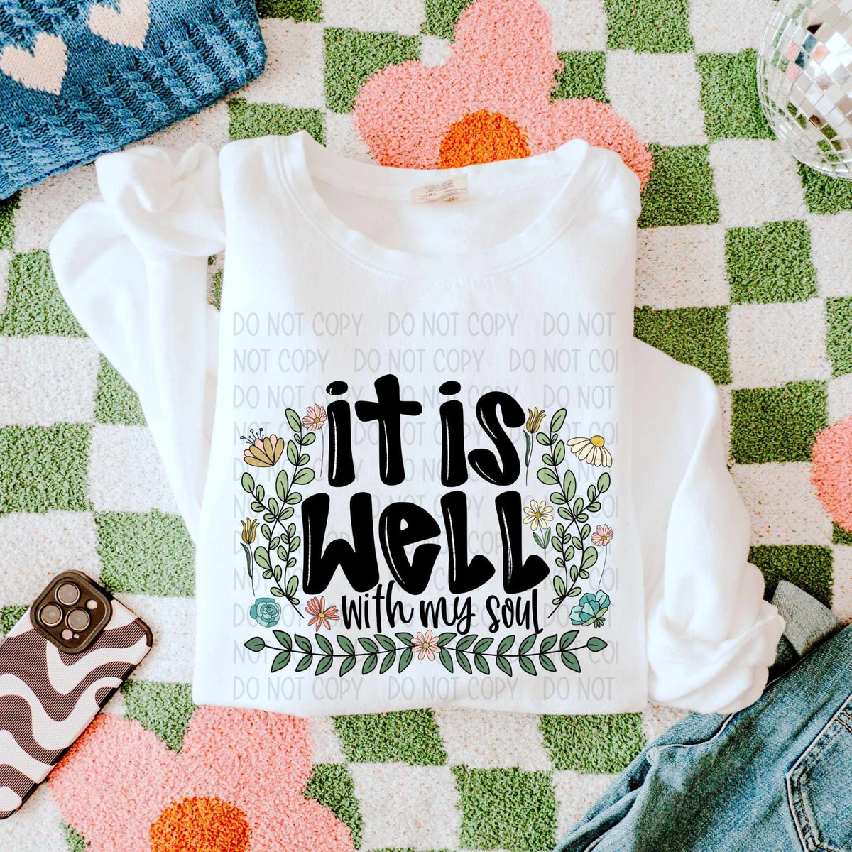 It is well with my soul flowers (SWD) 84843 DTF transfer