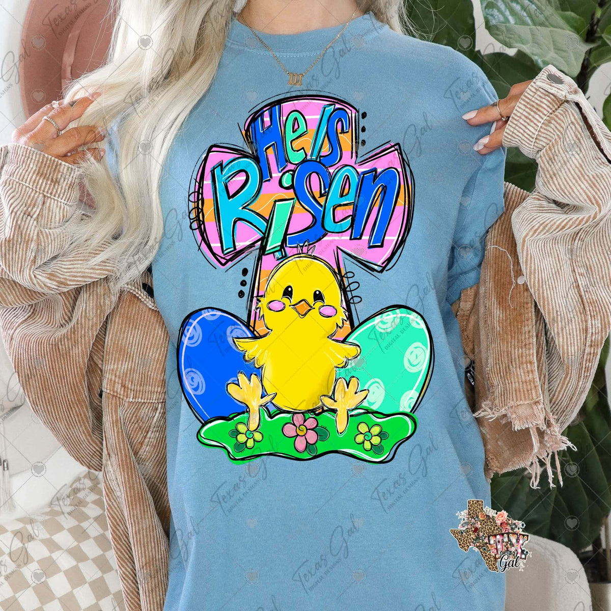 He is risen chick (Texasgal) DTF Transfer