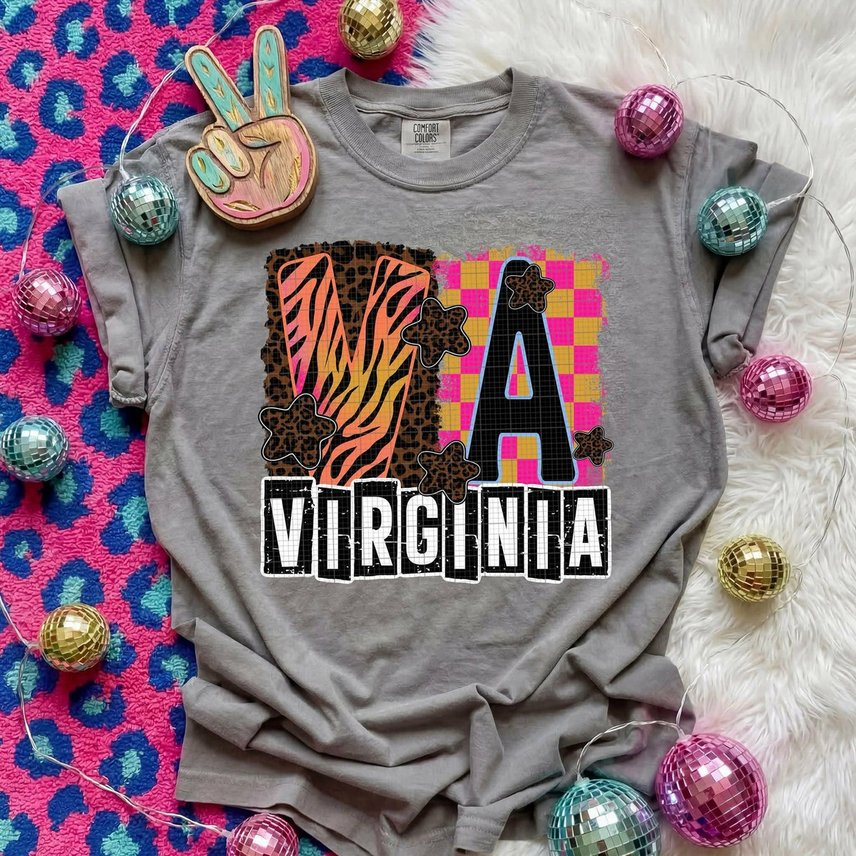 Virginia Animal Print State (C’s) DTF Transfer