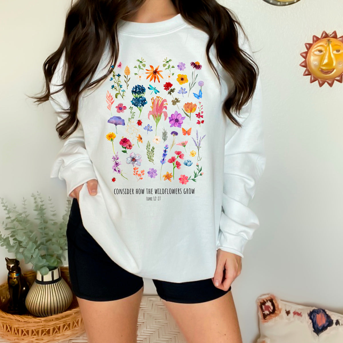 Wildflowers grow collage Luke 12:27 110638 DTF transfer