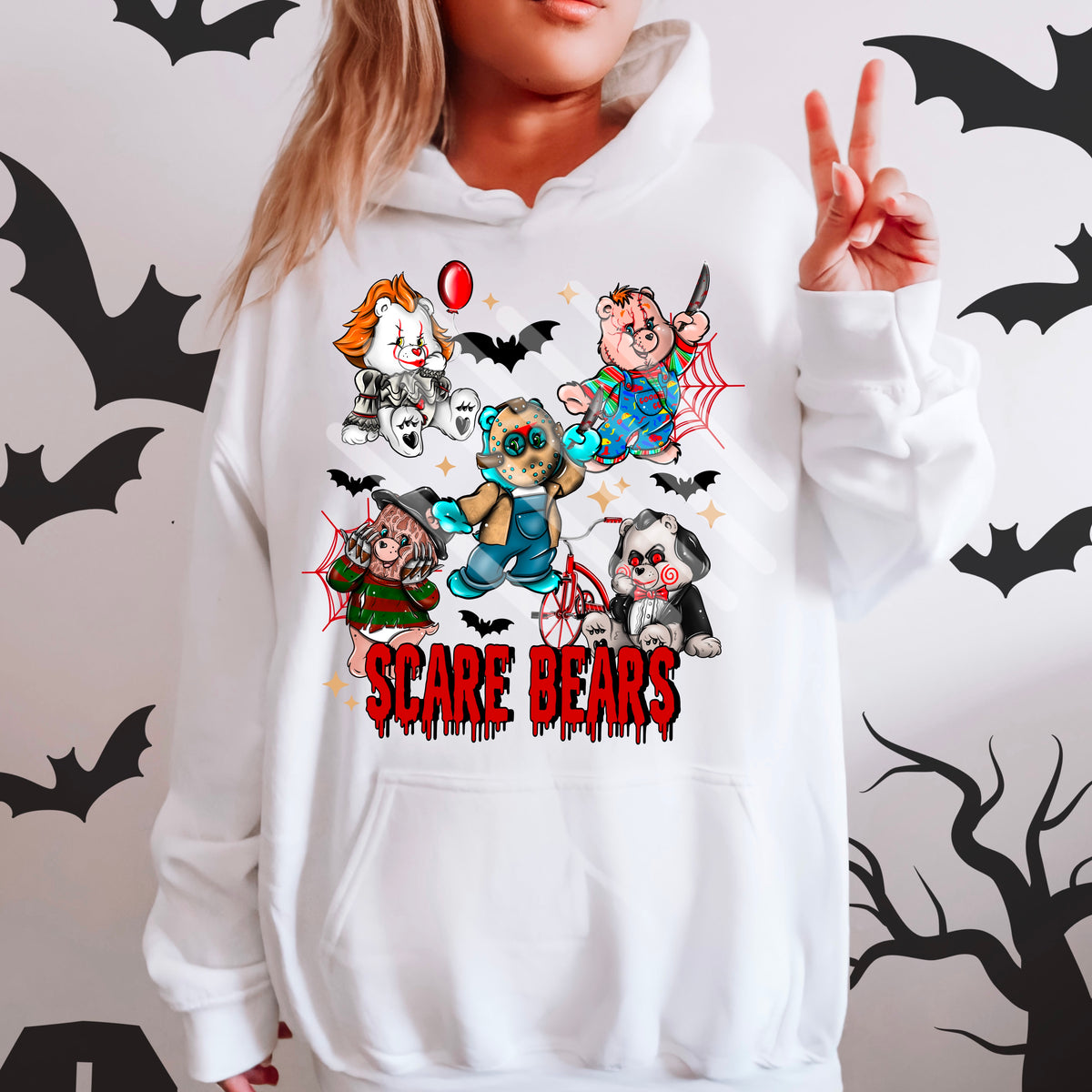 Scary Bears Collage with bats exclusive DTF transfer