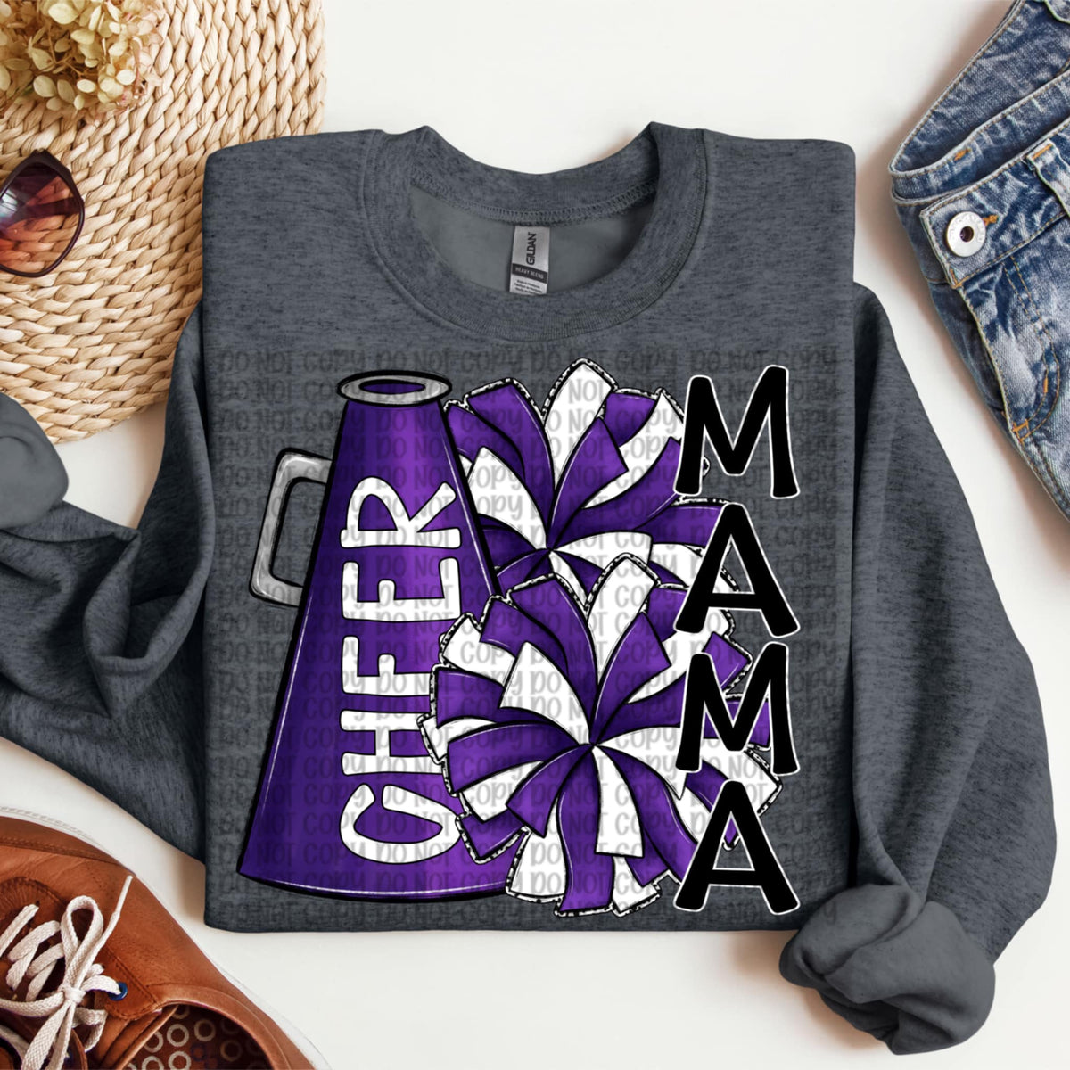 Cheer mama purple megaphone vertical (VP) 91942 DTF transfer