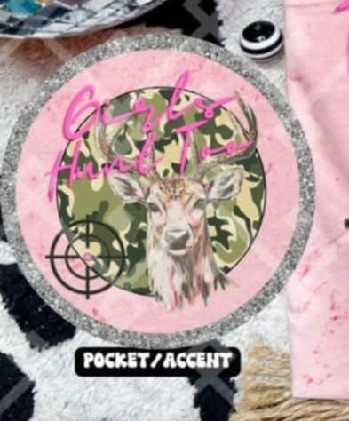 Girls hunt too pocket (Crafti) 103242 DTF transfer