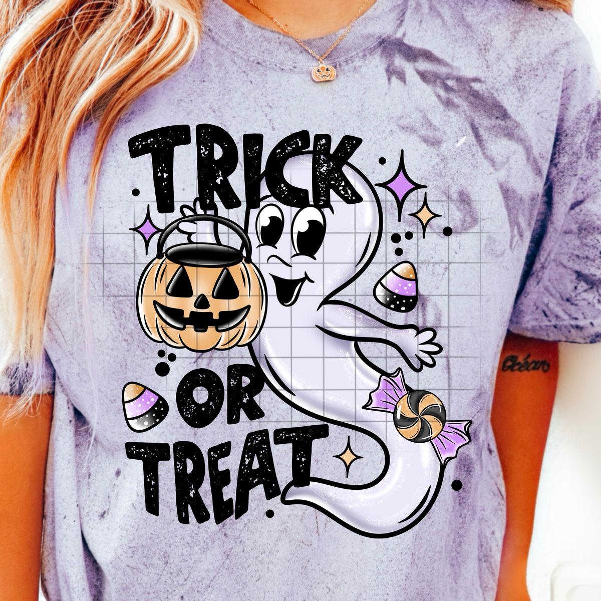 Trick or Treat Ghost exclusive DTF transfer